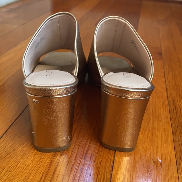 Rachel Zoe Gold Mika Metallic Leather Block Heel Mules women’s size 6.5 - Picture 4 of 16